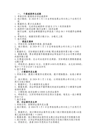 诉讼考核指标