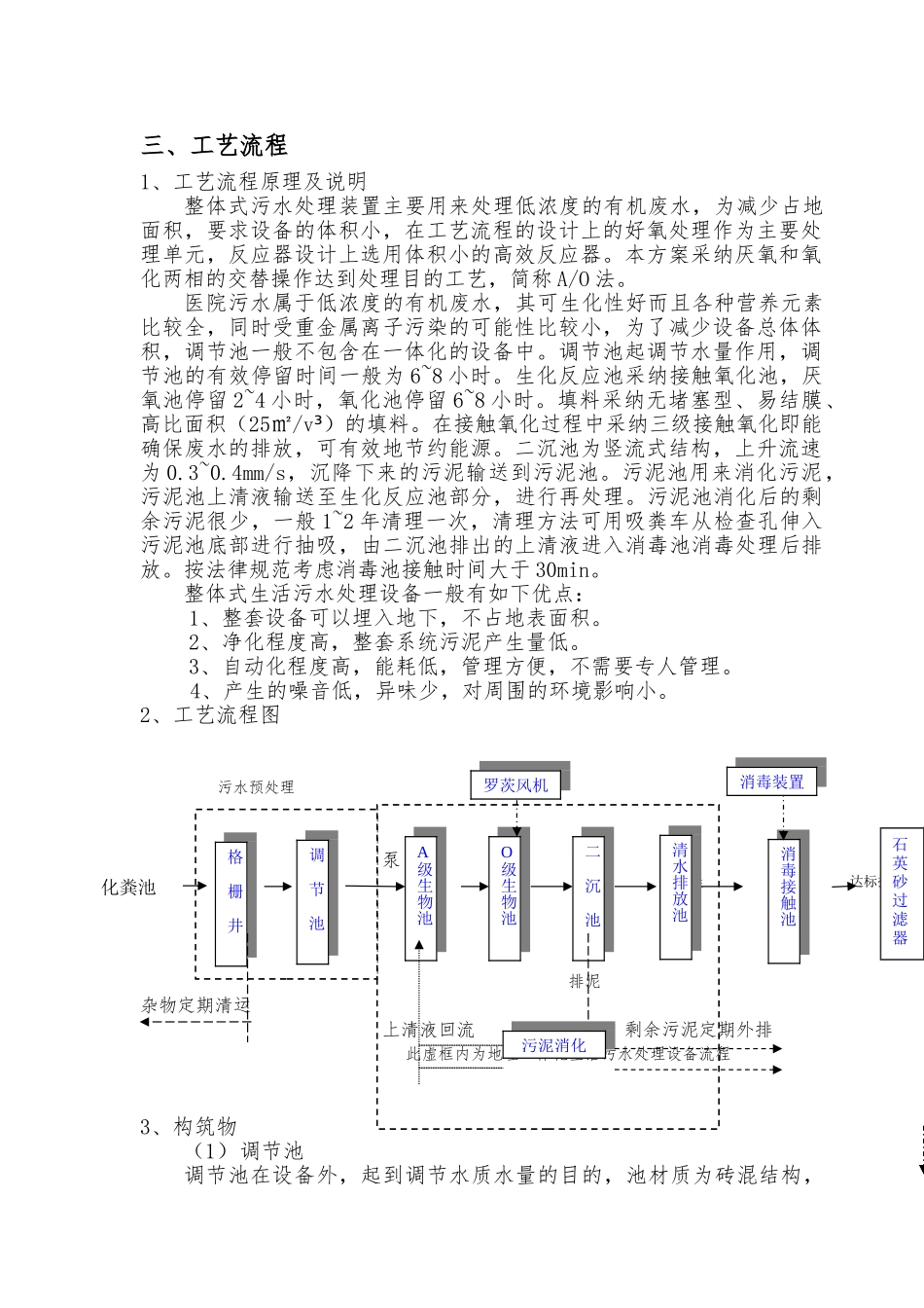 1000张床位医院一体化生活污水处理设计方案_第3页