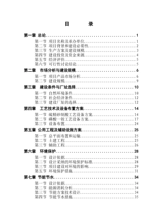 10万吨磷酸一铵项目可行性研究报告