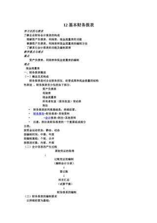12 基本财务报表