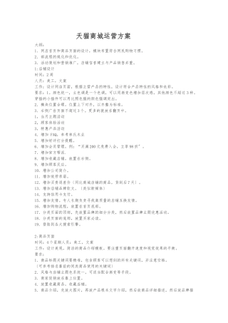 1天猫商城运营方案