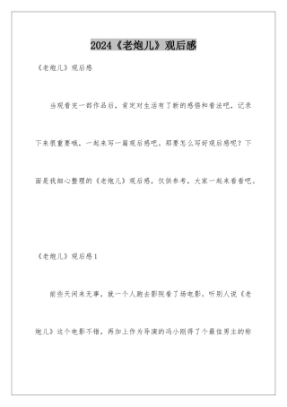 2024《老炮儿》观后感