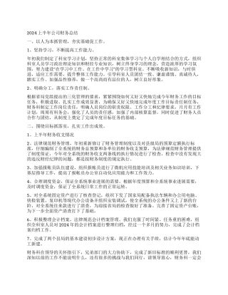 2024上半年公司财务总结