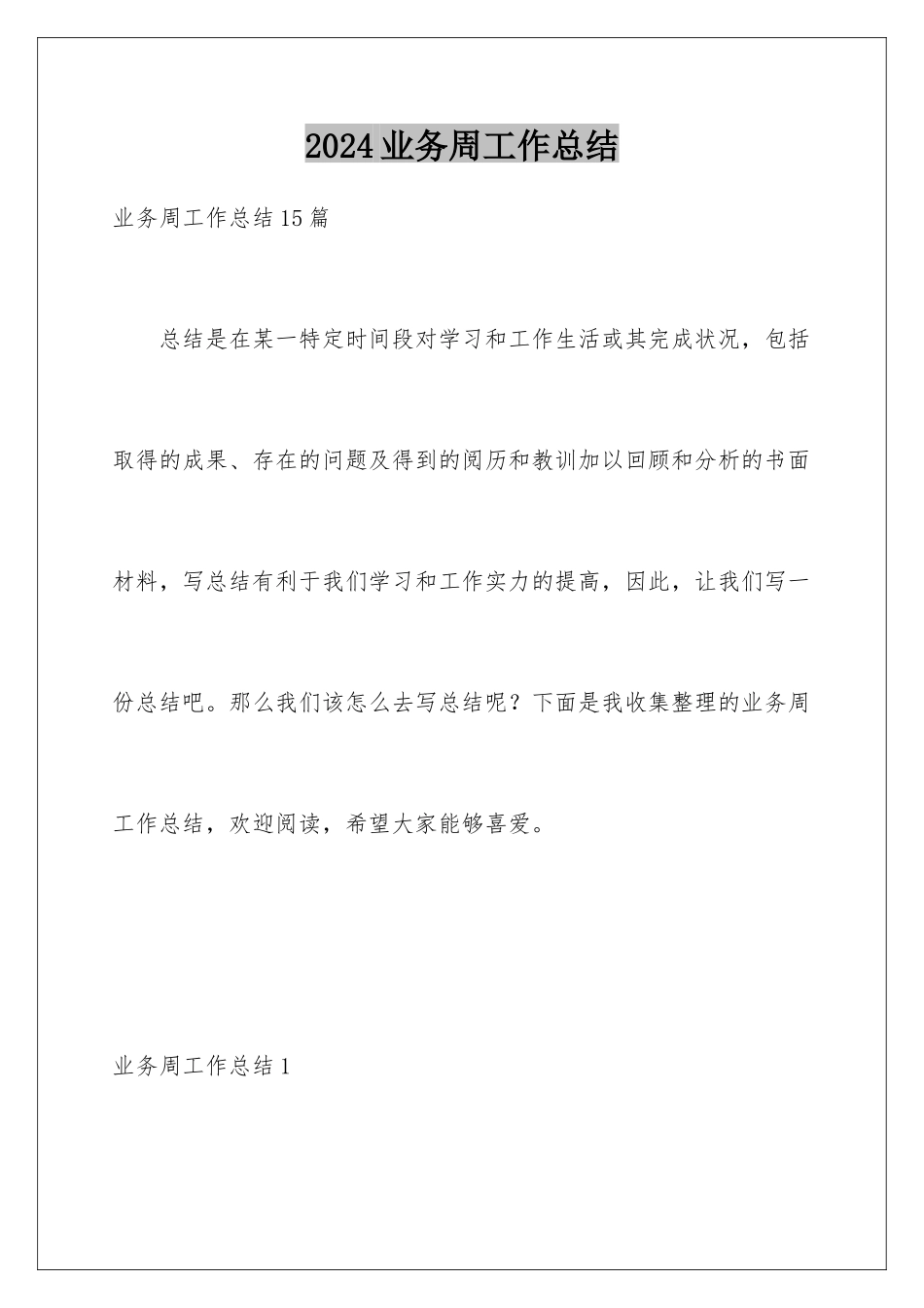 2024业务周工作总结_第1页