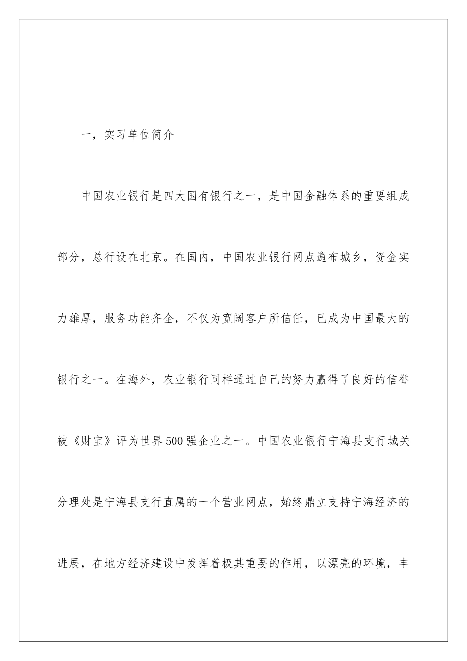 2024中国农业银行的实习报告_第2页