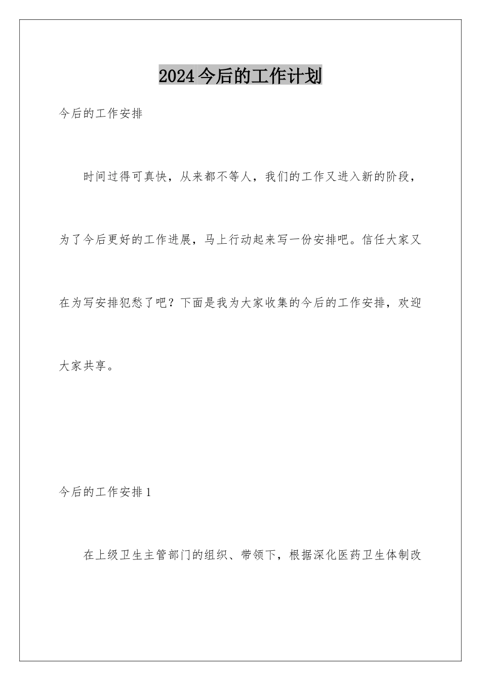2024今后的工作计划_第1页