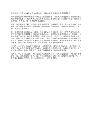 2024北京残奥会心得体会