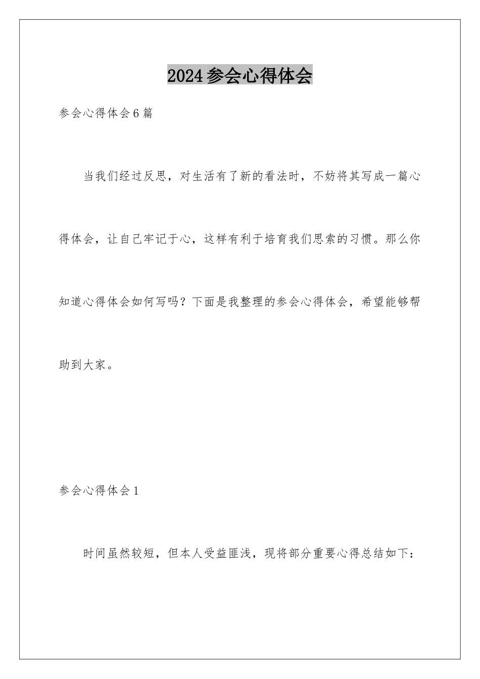 2024参会心得体会_第1页
