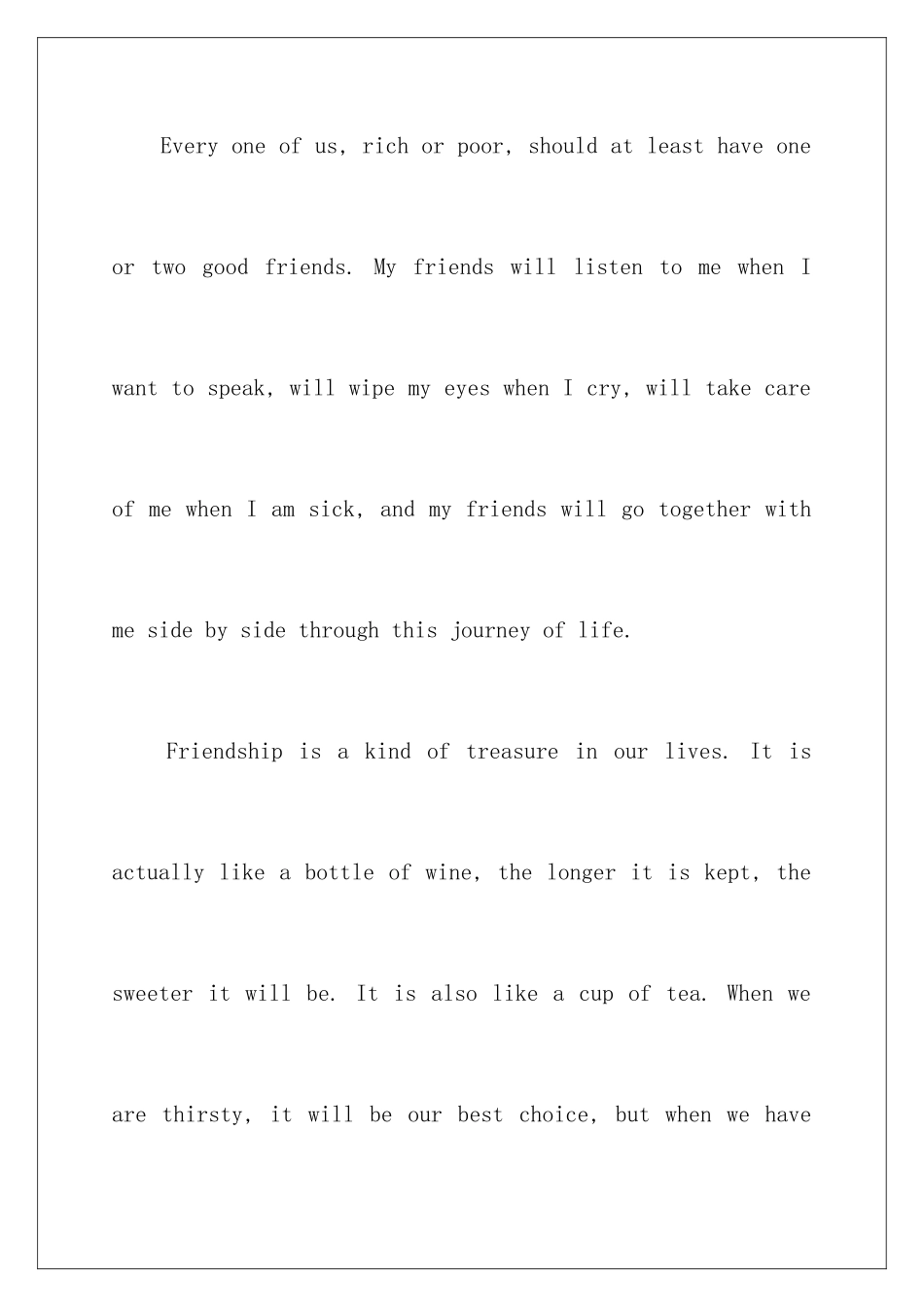 2024友谊的英文演讲稿_第2页