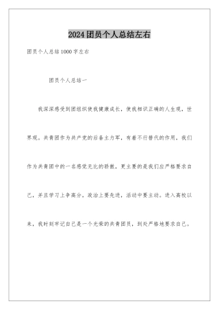 2024团员个人总结左右