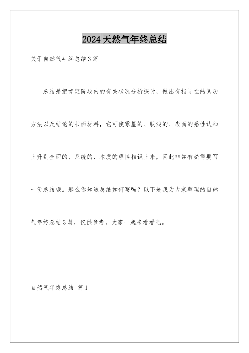 2024天然气年终总结_第1页