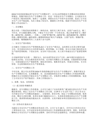 2024年xx公司安全生产专项整治工作总结