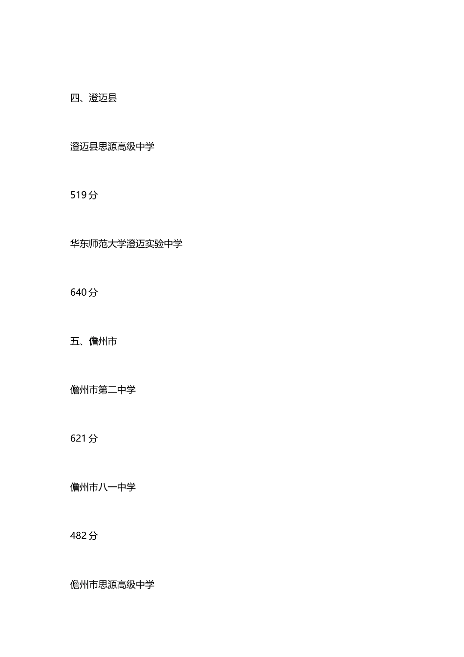 2024年中招第二批面向本市县招生投档分数_第2页