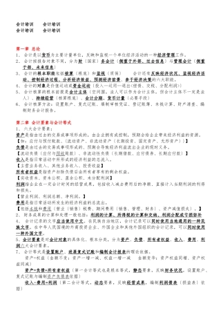 2024年会计基础知识重点