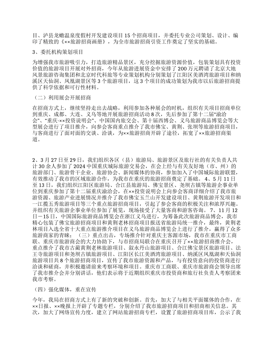 2024年外事侨务旅游局招商引资工作自查总结_第2页