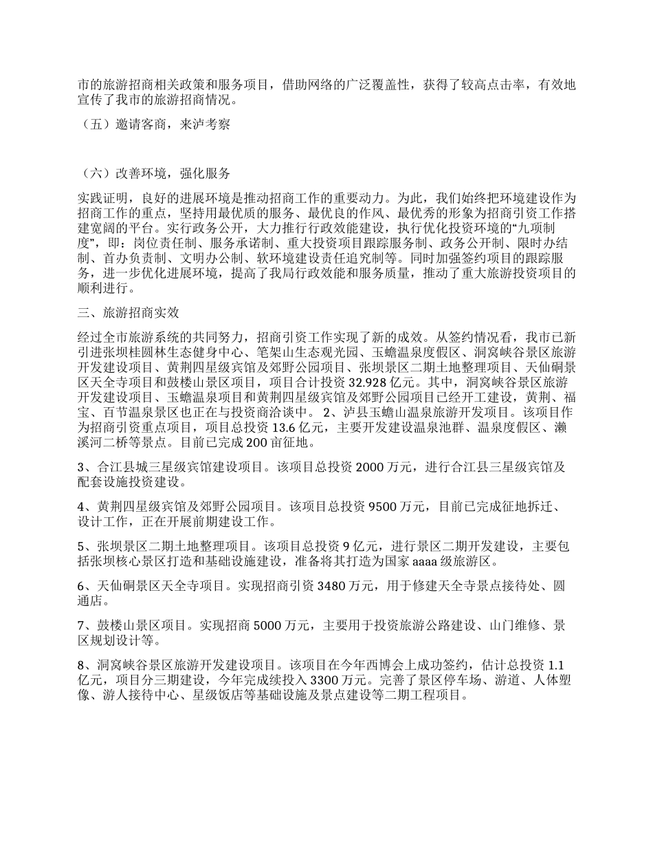 2024年外事侨务旅游局招商引资工作自查总结_第3页