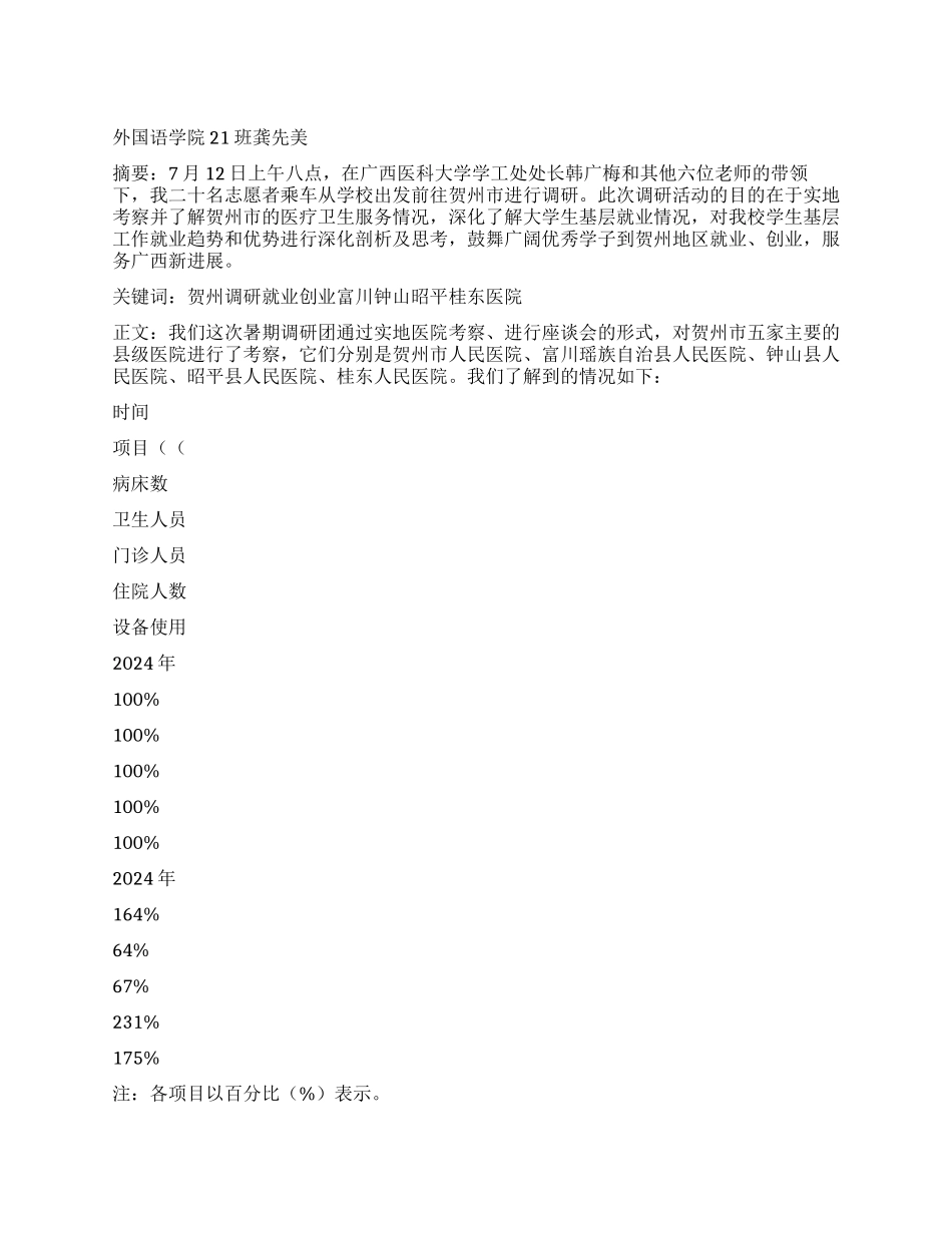 2024年广西医科大学赴贺州调研报告_第1页