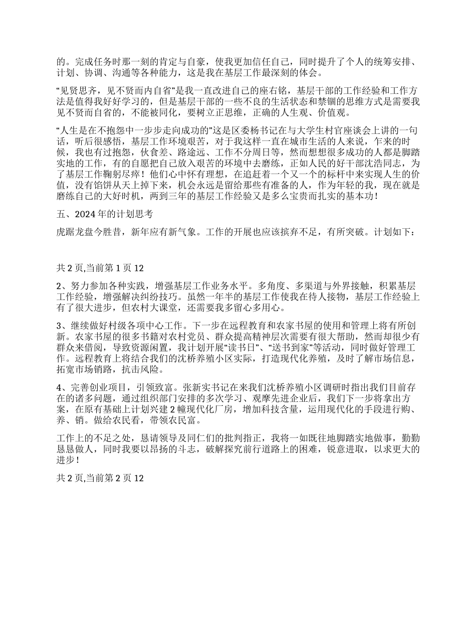 2024年度选调生工作总结_第2页