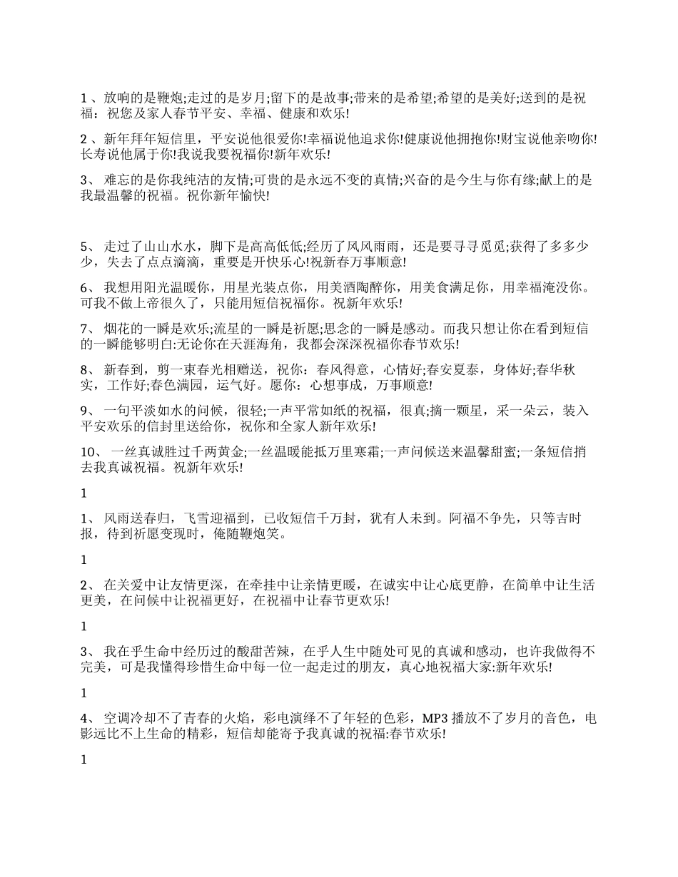 2024年新年祝福短信_第1页