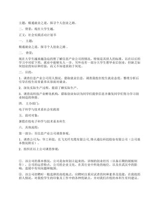 2024年暑假社会实践活动策划书