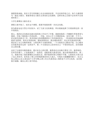 2024年最新大学生暑期实习报告范文