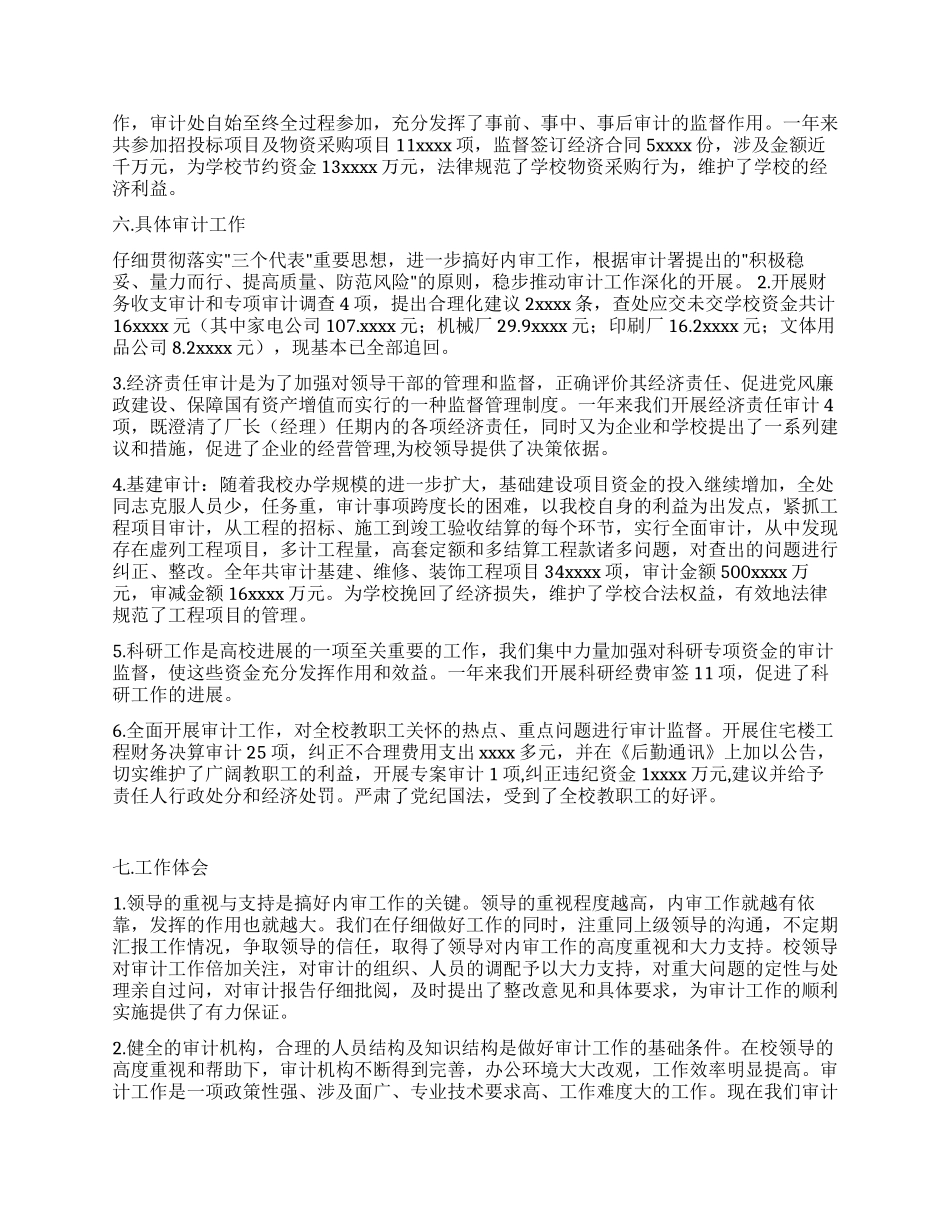 2024年最新学校审计处工作总结_第2页