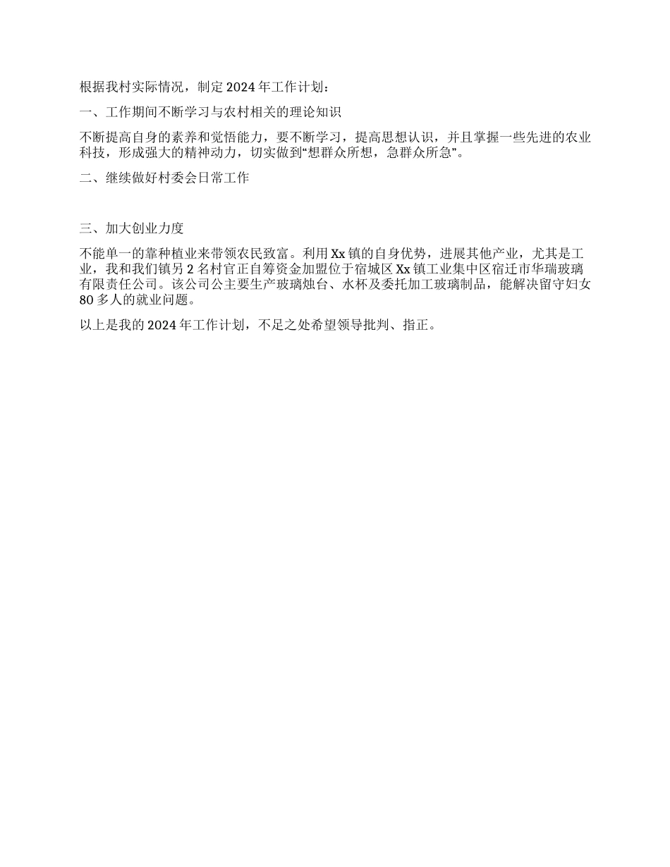 2024年某村工作总结及2024年工作计划_第2页