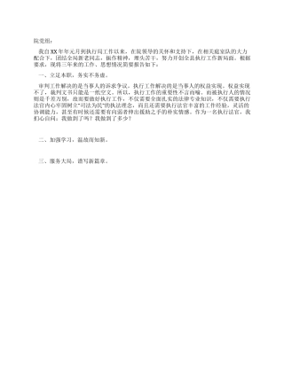 2024年法院执行局副局长个人述职报告