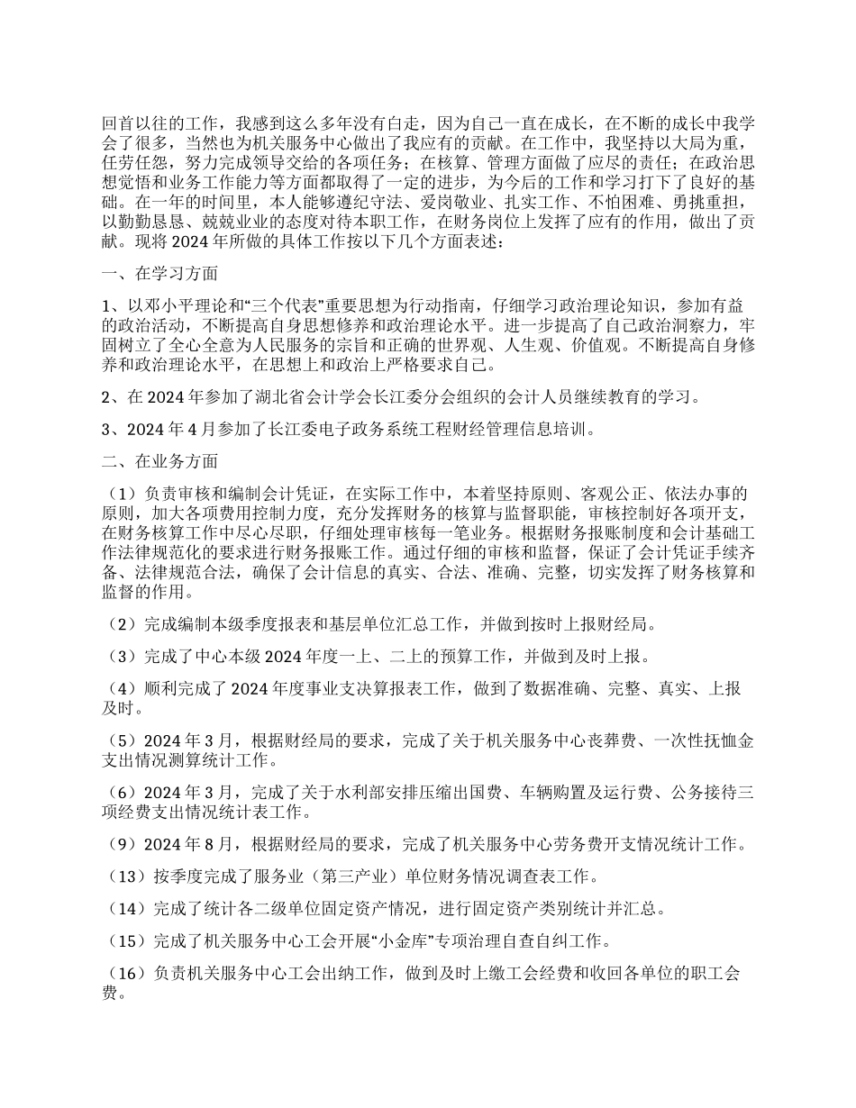 2024年财务人员工作总结_第1页