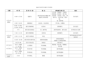 2024年迎新工作时间安排表