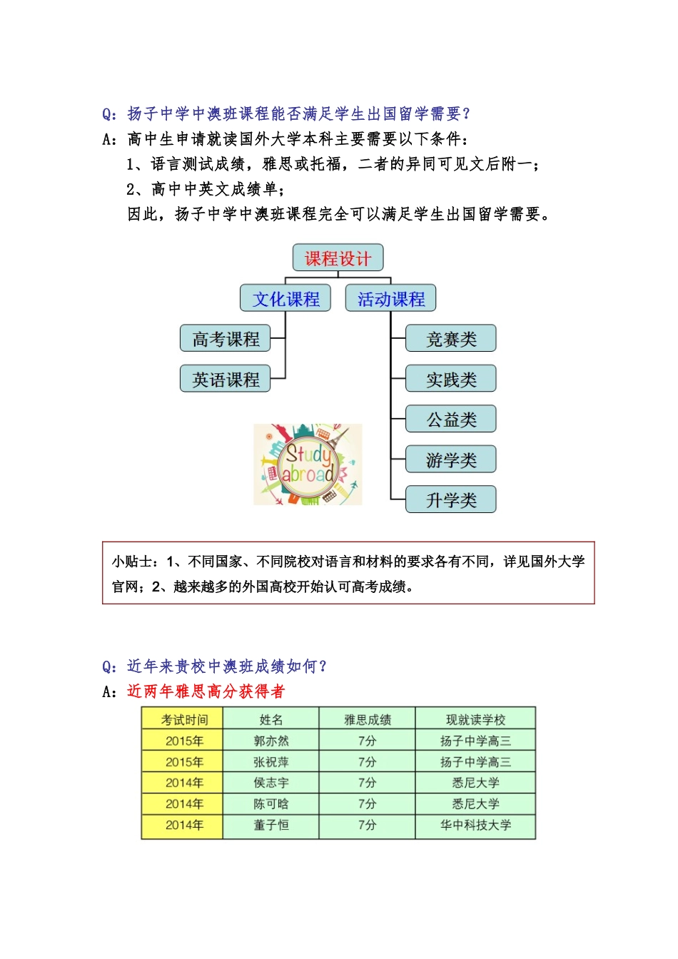 2024扬子中学中澳班招生问答_第2页