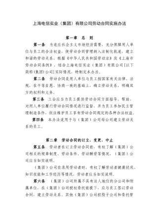 2024整理-上海电信实业有限公司劳动合同实施办法