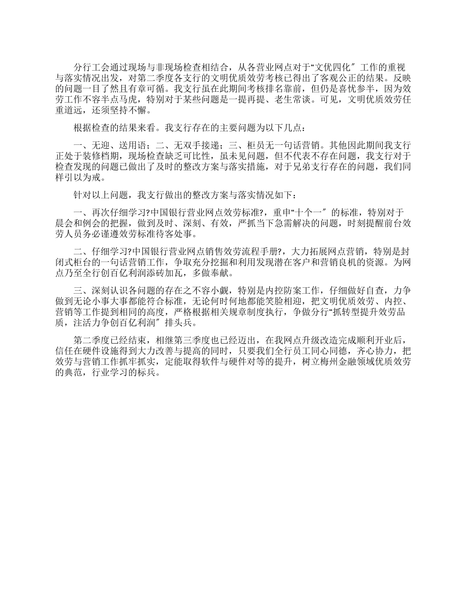 2024文优四化工作整改报告_第1页