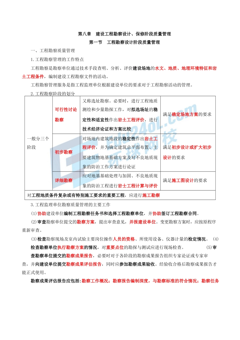 2024监理-质量控制-冲刺班-第16讲第八章建设工程勘察设计保修阶段质量管理_第1页