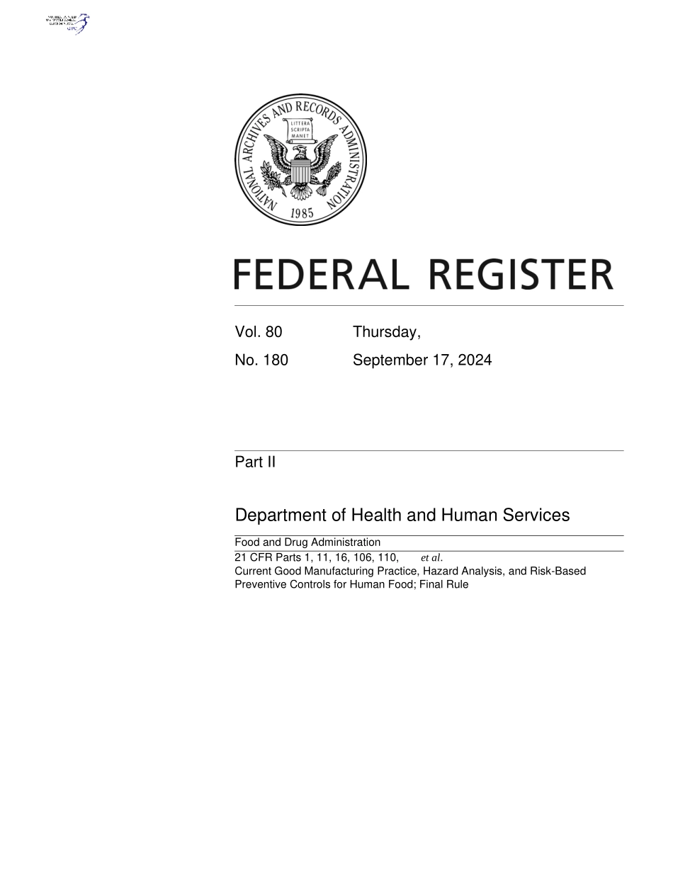 21CFR117美国食品良好生产规范、危害分析和基于风险的_第1页
