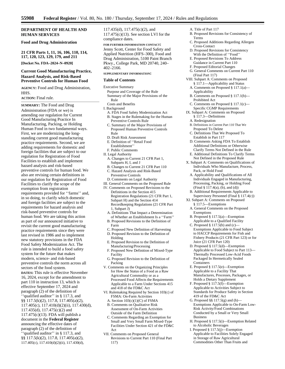 21CFR117美国食品良好生产规范、危害分析和基于风险的_第2页