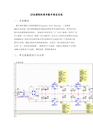 2FSK调制的简单数字通信系统设计报告