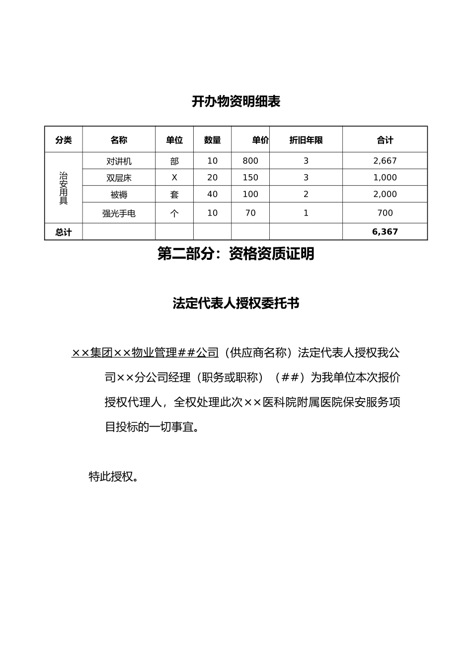 2××医附属医院保安服务投标书_第2页