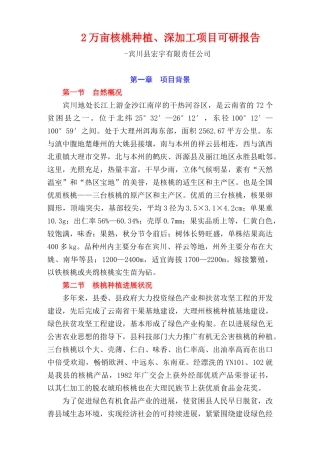 2万亩核桃种植、深加工项目可研报告