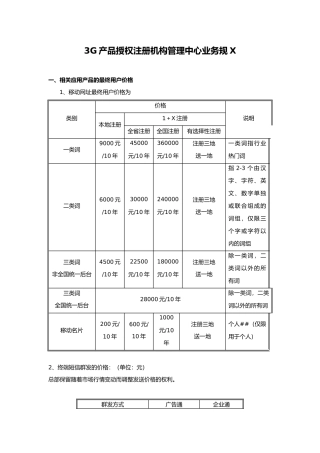 3G产品授权注册机构管理中心业务规范