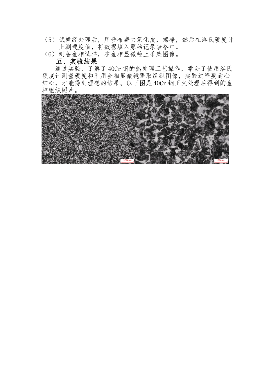 40Cr钢正火实验报告_第2页