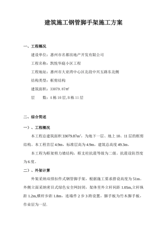 4建筑施工钢管脚手架施工专项方案