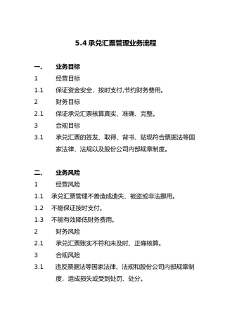5.4承兑汇票管理业务流程