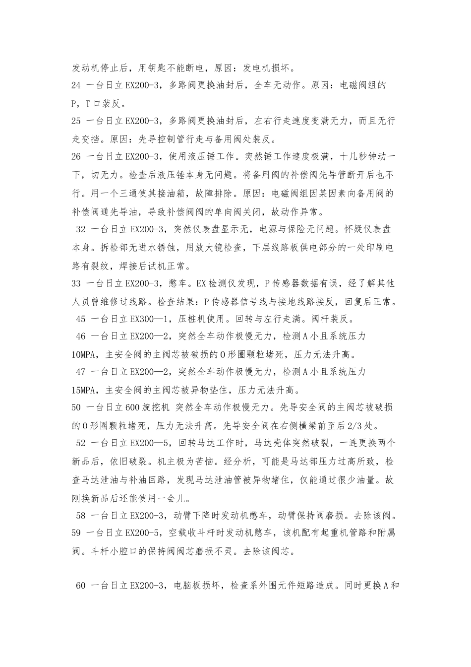 50例常见日立挖掘机产常见故障维修_第2页