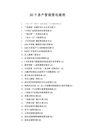 60个房产营销策划案例一