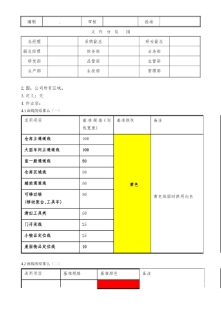 6S定制划线颜色及标准管理规定