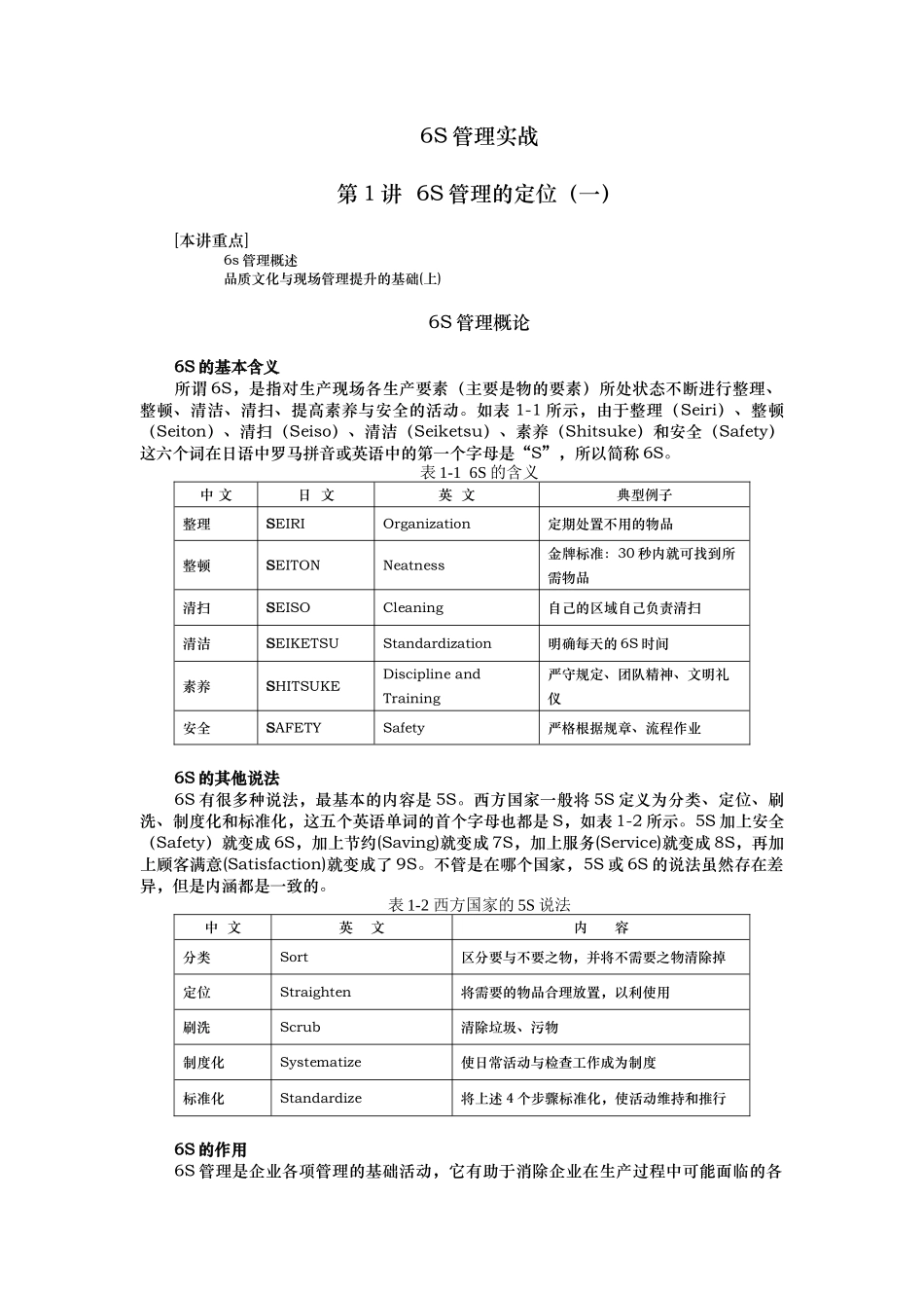 6S管理实战课程_第1页