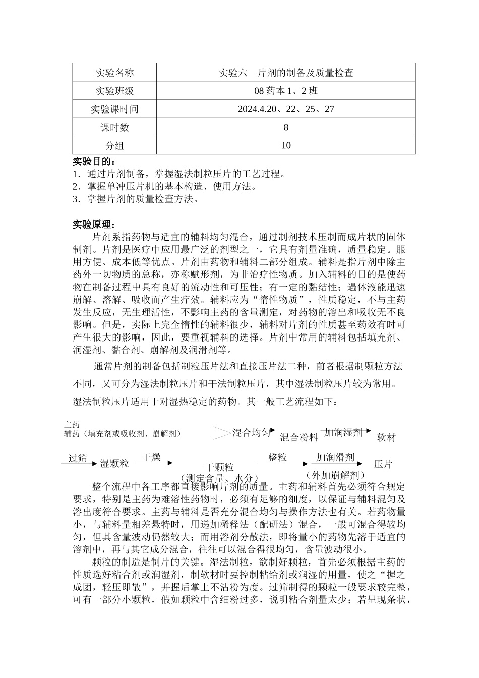 6片剂的制备及质量检查_第1页
