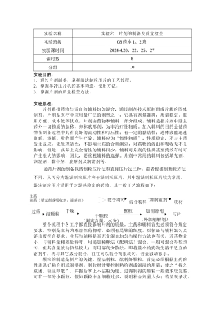 6片剂的制备及质量检查
