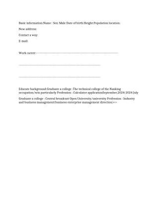 AEnglishResumeSample(英文简历模板